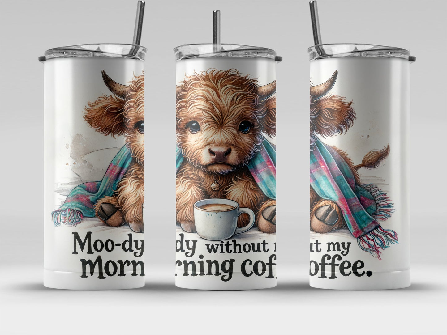 Cute Highland Cow Design Coffee Tumbler product