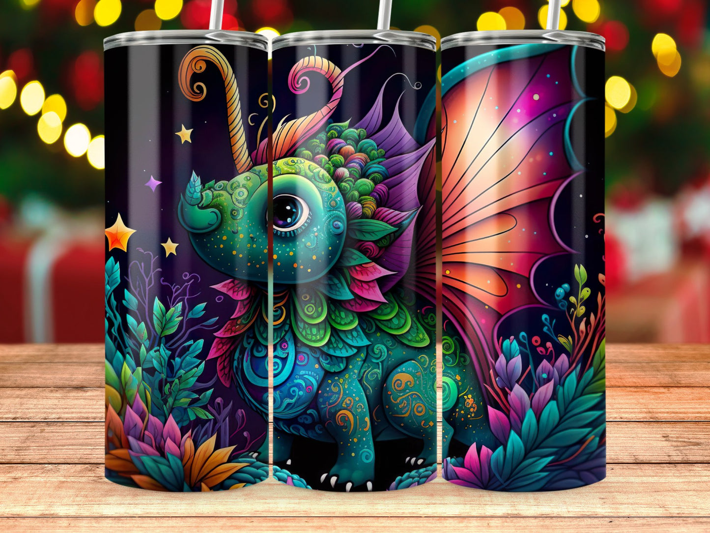 Colorful Whimsical Dragon Themed Tumbler product
