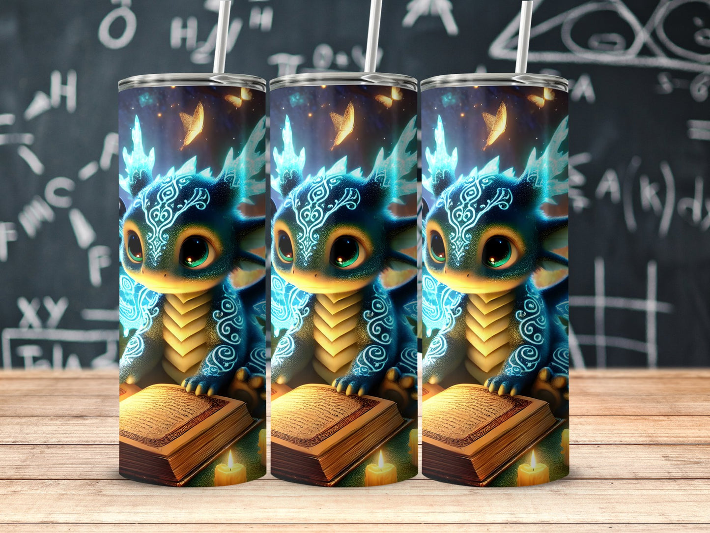 Fantasy Dragon Reading Book Stainless Steel Tumbler product type