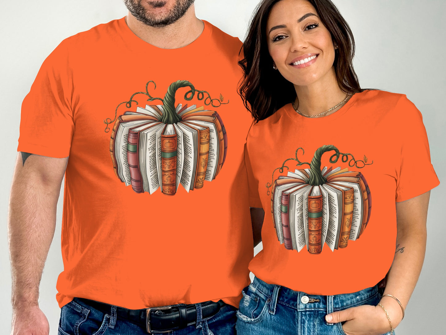 Festive Pumpkin Book Design Orange Color Shirt product type