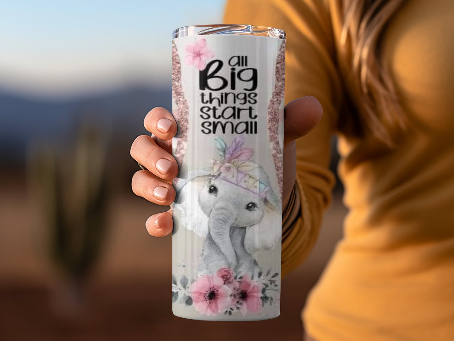 Inspiring Elephant Tumbler All Big Things Start Small product type