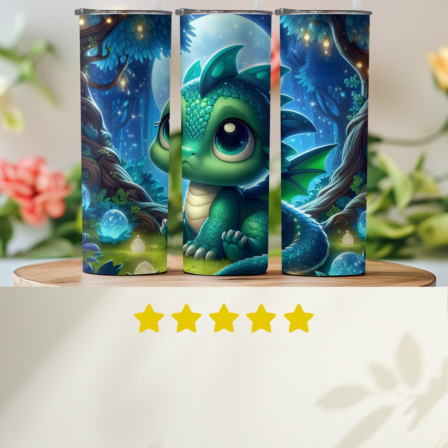 Cute Dragon Forest Scene Tumbler Travel Mug product type