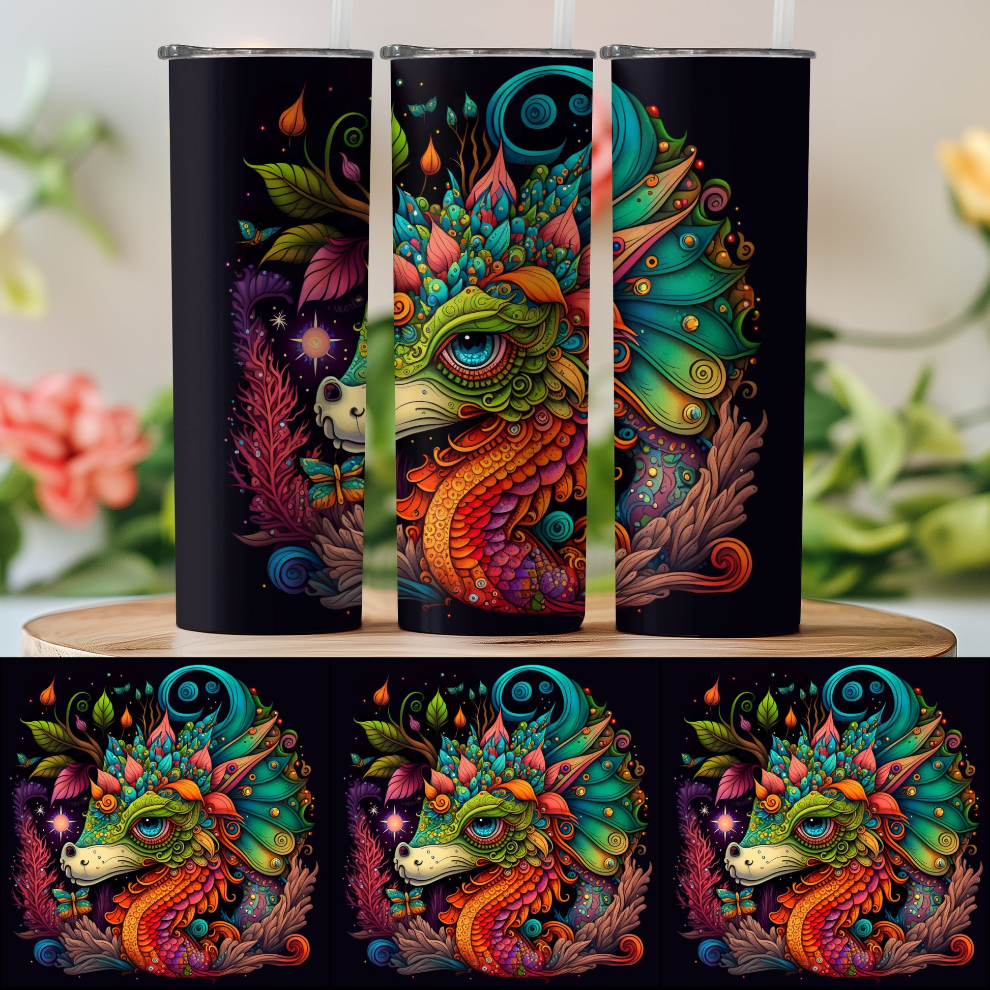 Colorful Dragon Art Tumbler Perfect Designer Product