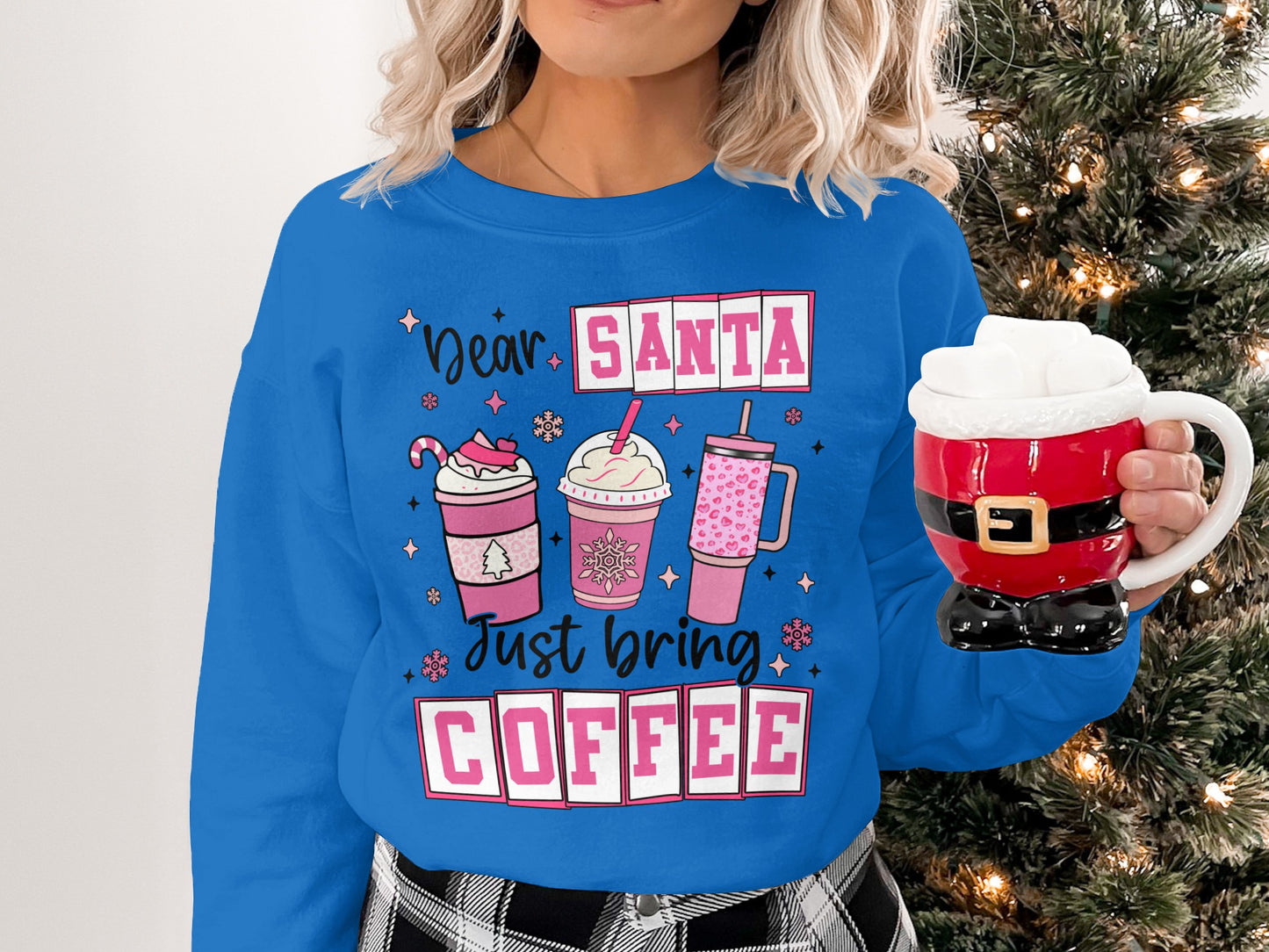 Dear Santa Just Bring Coffee Funny Shirt