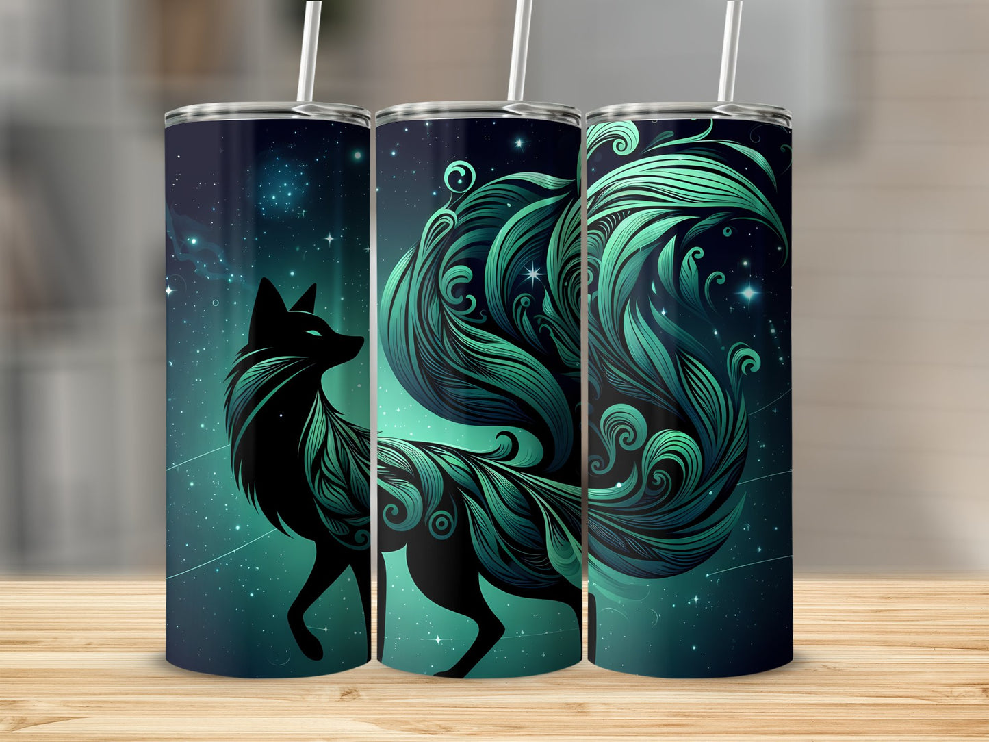 Enchanting Fox Tumbler Starry Night Design Tumbler product