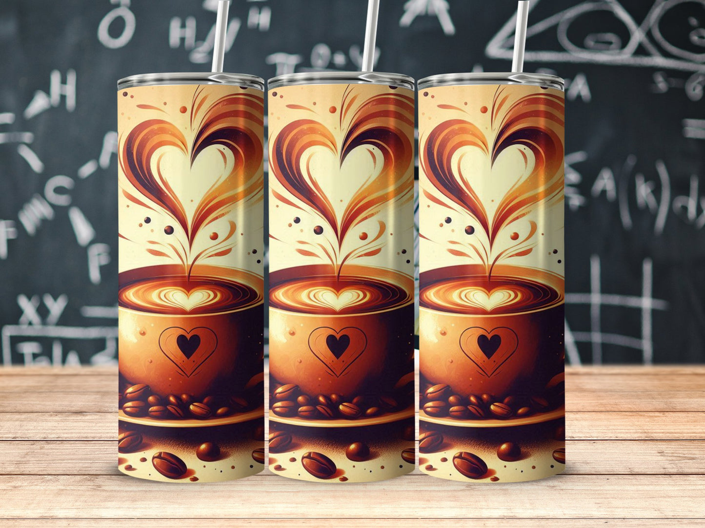 Artistic Coffee Heart Design Insulated Tumbler product type