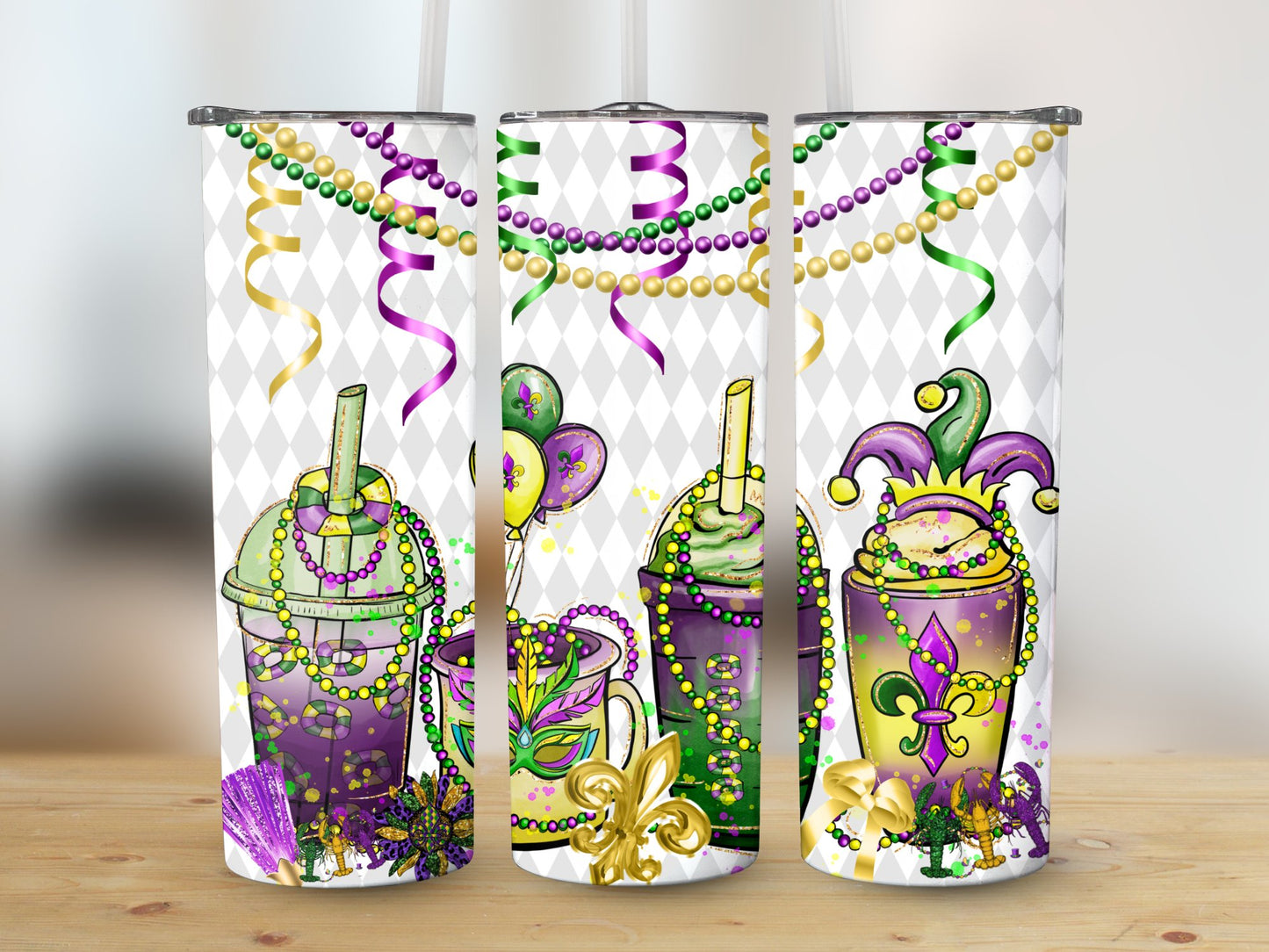 Mardi Drinks (Mardi Gras Tumbler)