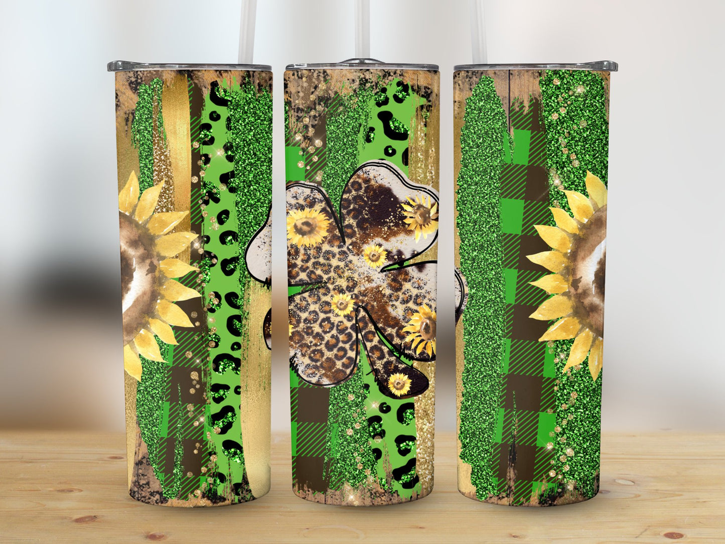 Rustic Clover Sunflowers (St. Patrick's Tumbler)