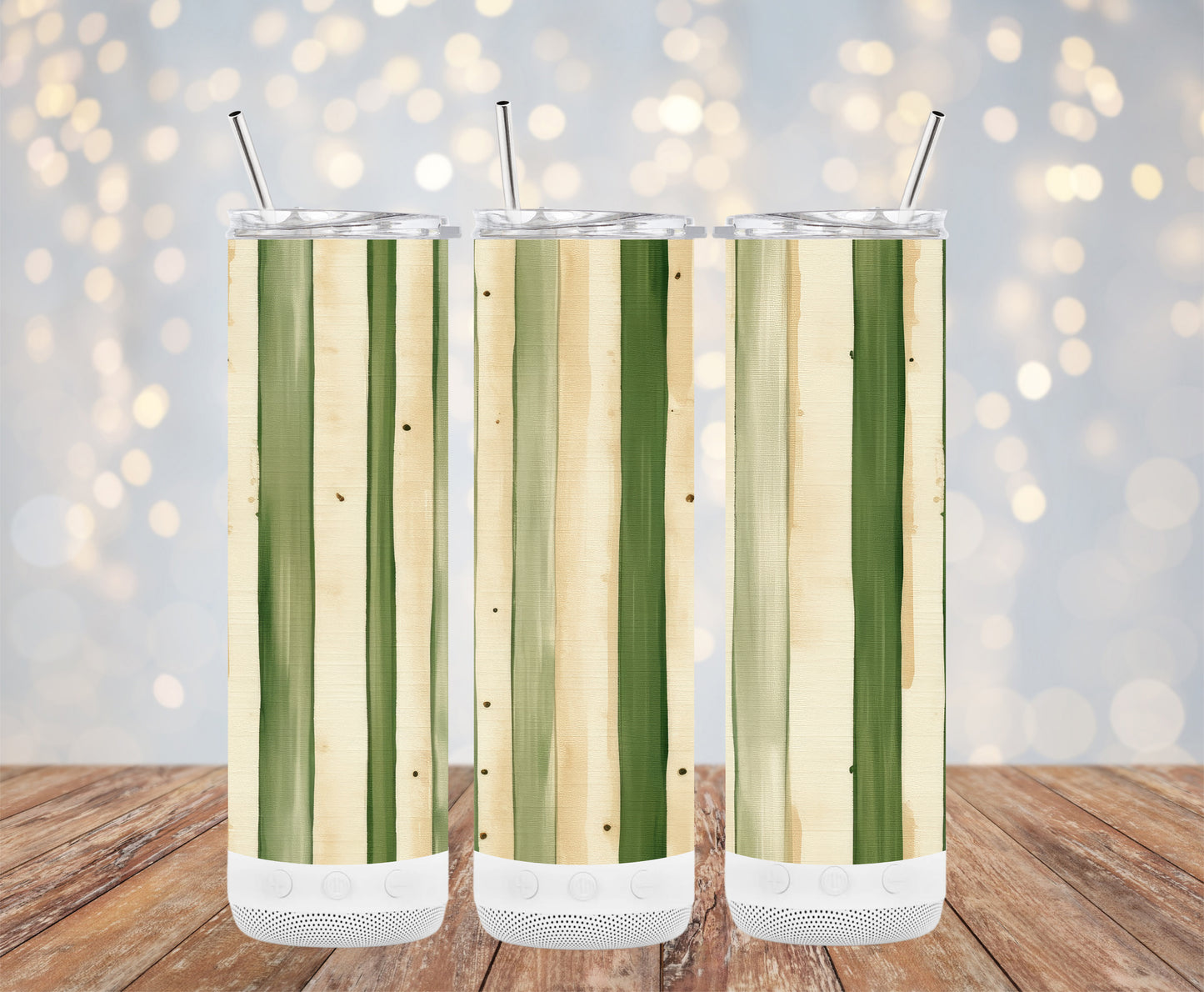 Green Beige Strip (St. Patrick's Tumbler)