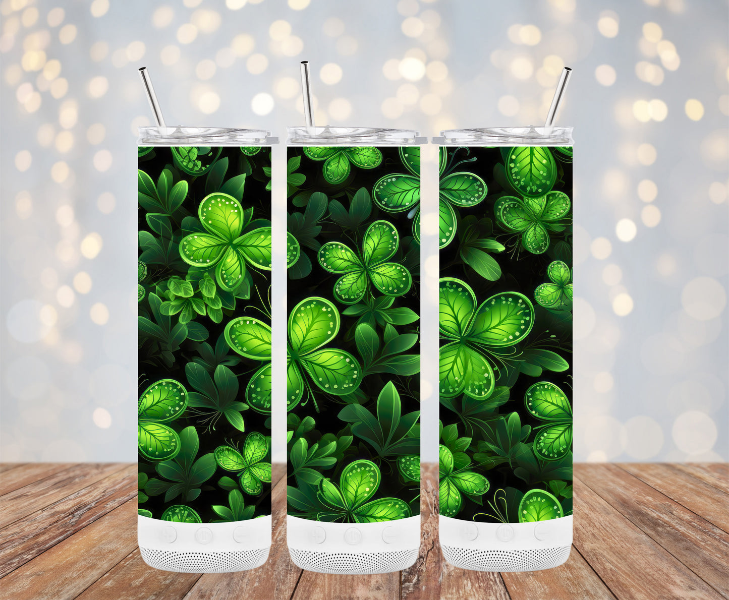 Green Butterflies Clover (St. Patrick's Tumbler)
