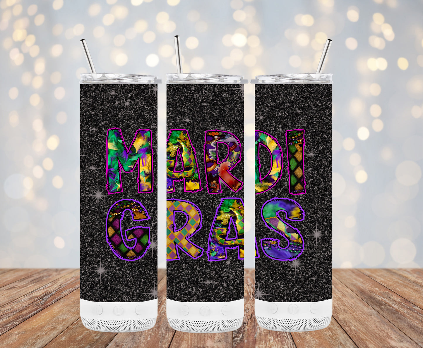Mardi Gras wild Letters (Mardi Gras Tumbler)