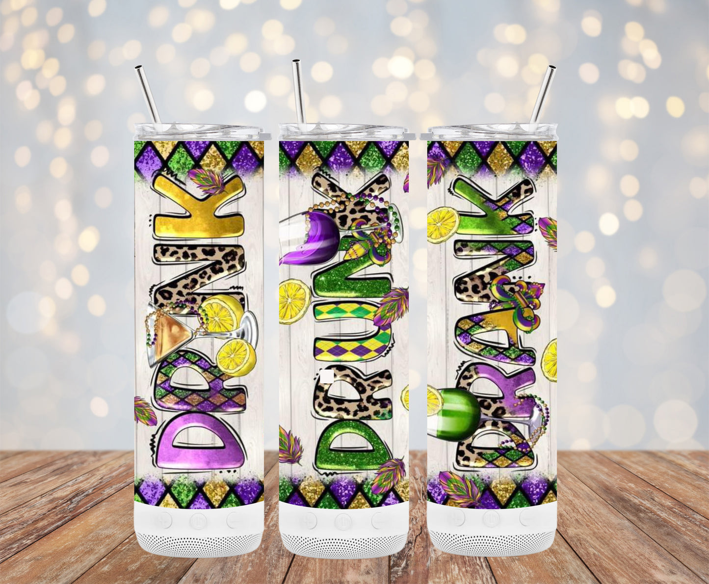 Drink Drank Drunk (Mardi Gras Tumbler)