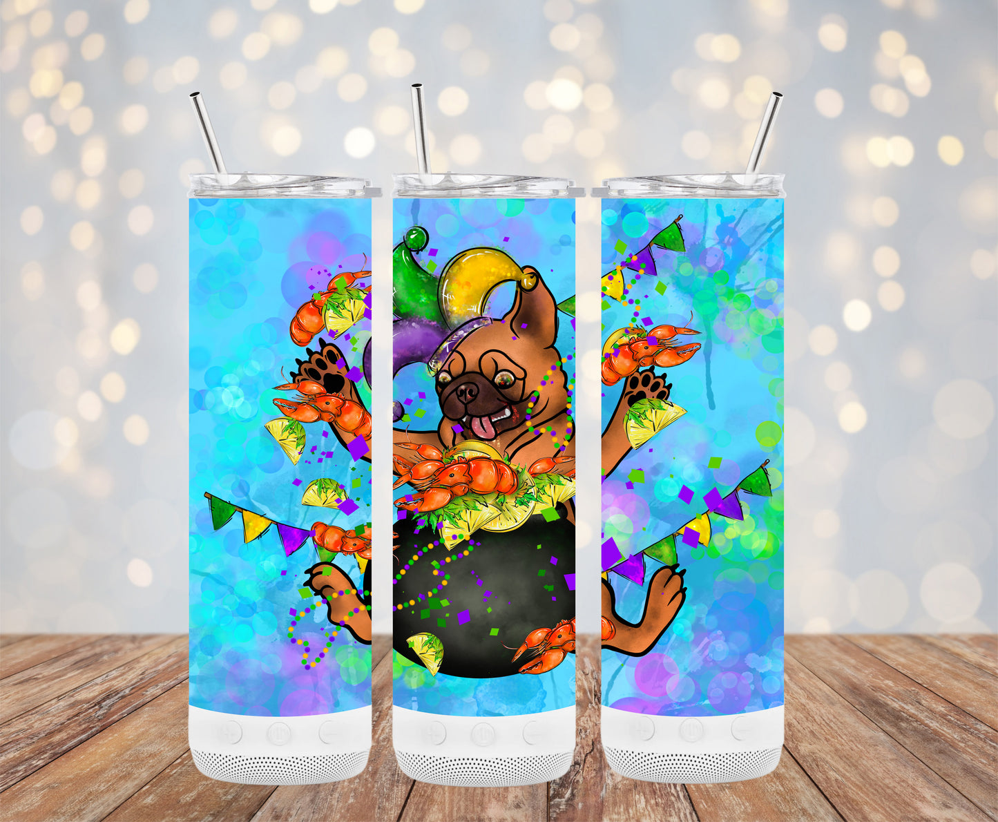 Mardi Gras Pug (Mardi Gras Tumbler)