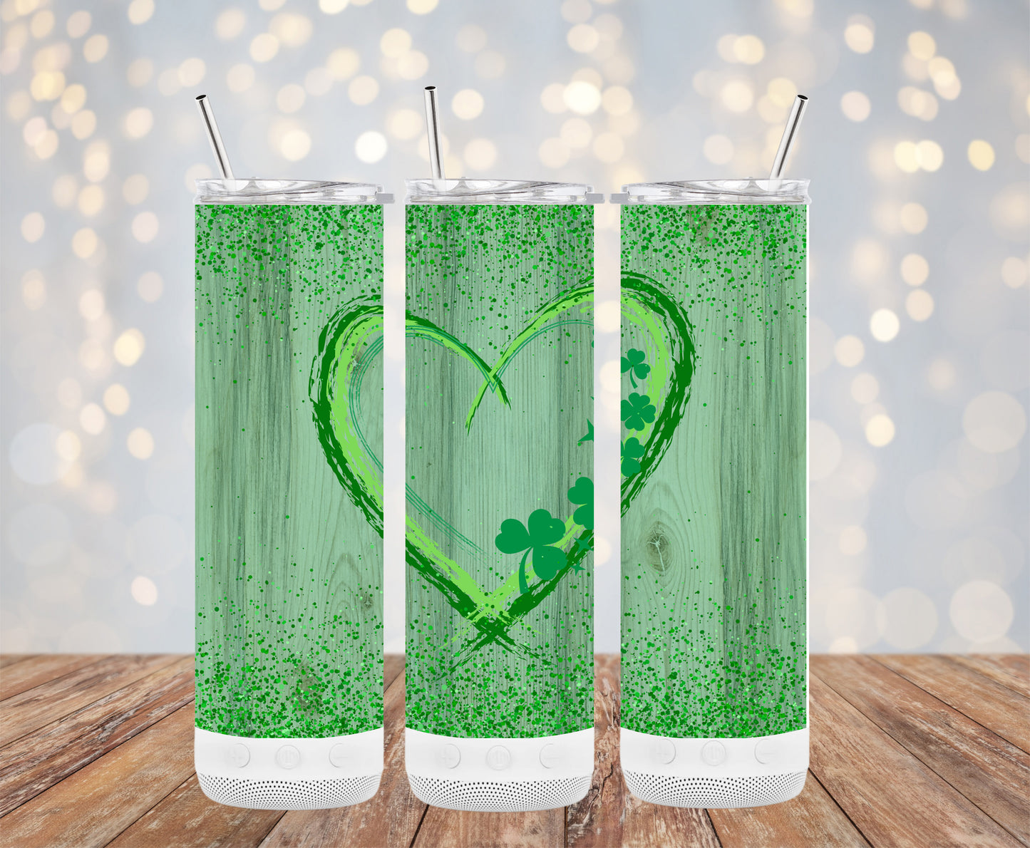 Green Hearts Rustic (St. Patrick's Tumbler)