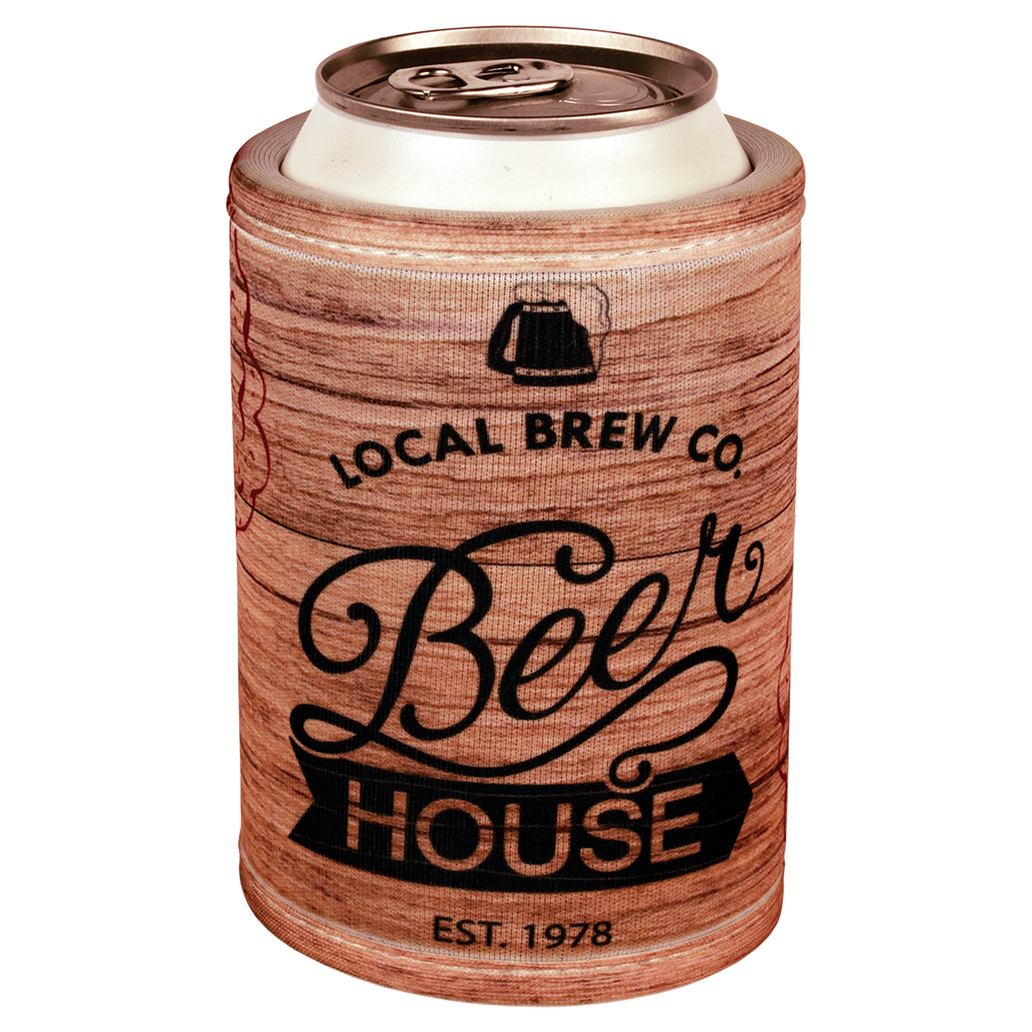 White Sublimatable Wrap Can/Bottle Beverage Holder with Velcro