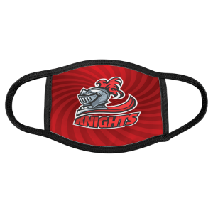 6 1/2" x 5 1/2" Large Sublimatable Face Mask with Black Trim & Ear Loops