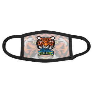 6" x 4" Child Sublimatable Face Mask with Black Trim & Ear Loops