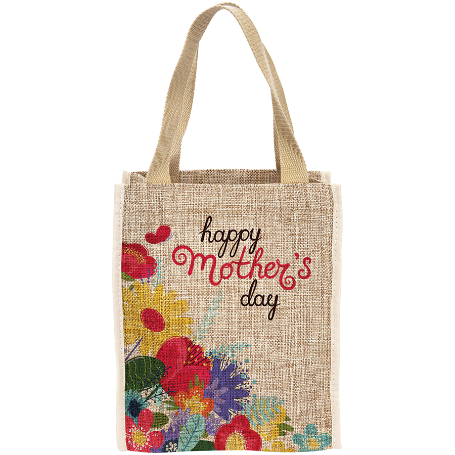 8" x 10" Burlap Sublimatable Gift Bag with 3" Gusset