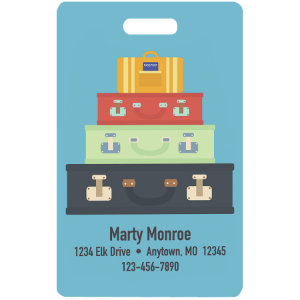 2 1/8" x 3 3/8" White Aluminum 2-Sided Luggage Tag with Slot