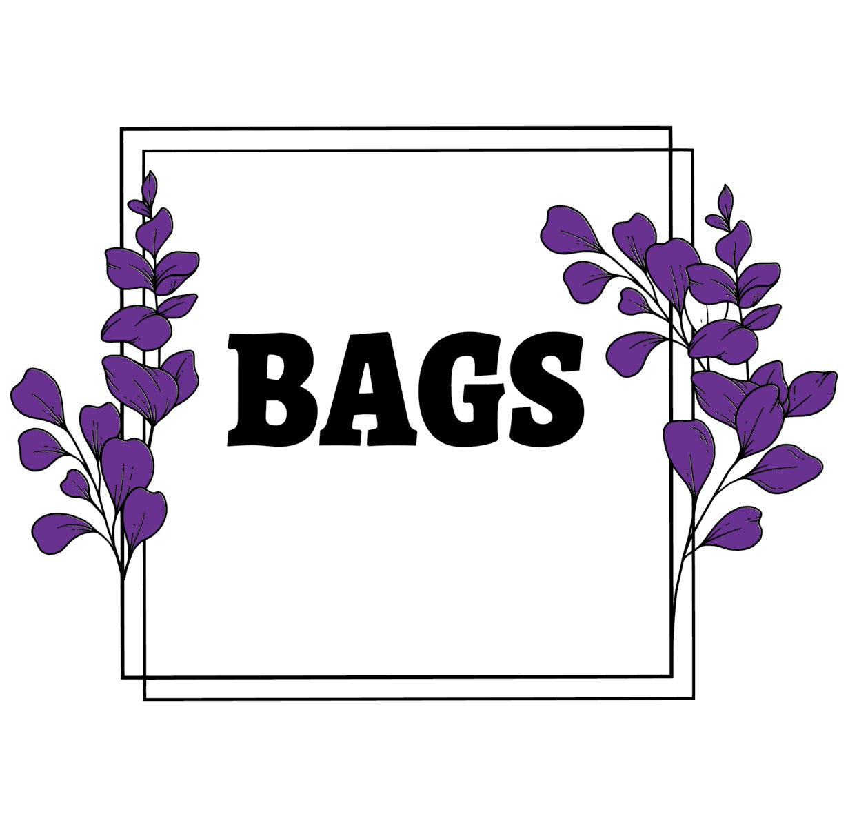 Elegant floral frame design with bold text bags for stylish bags stylish collection branding