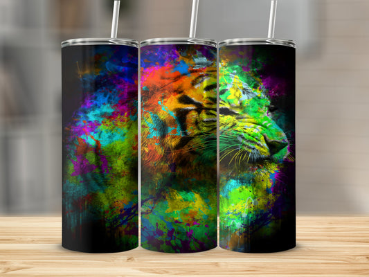 Vibrant Colorful Tiger Design Stainless Steel Tumbler product