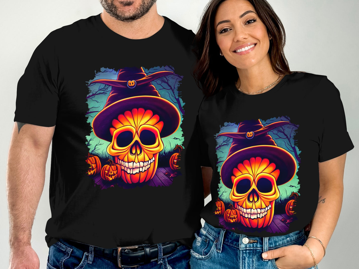 Halloween Witch Hat Skull Graphic T-shirt product type