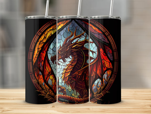 Stained Glass Dragon Artwork Insulated Tumbler product