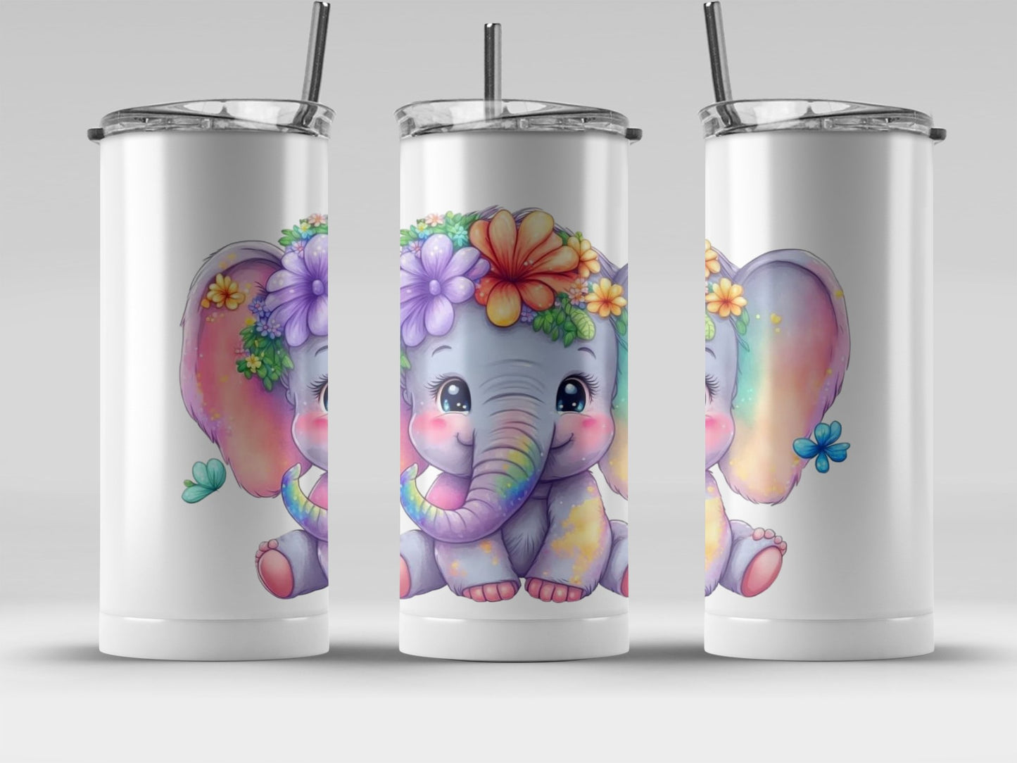 Colorful Floral Elephant Printed Tumbler product