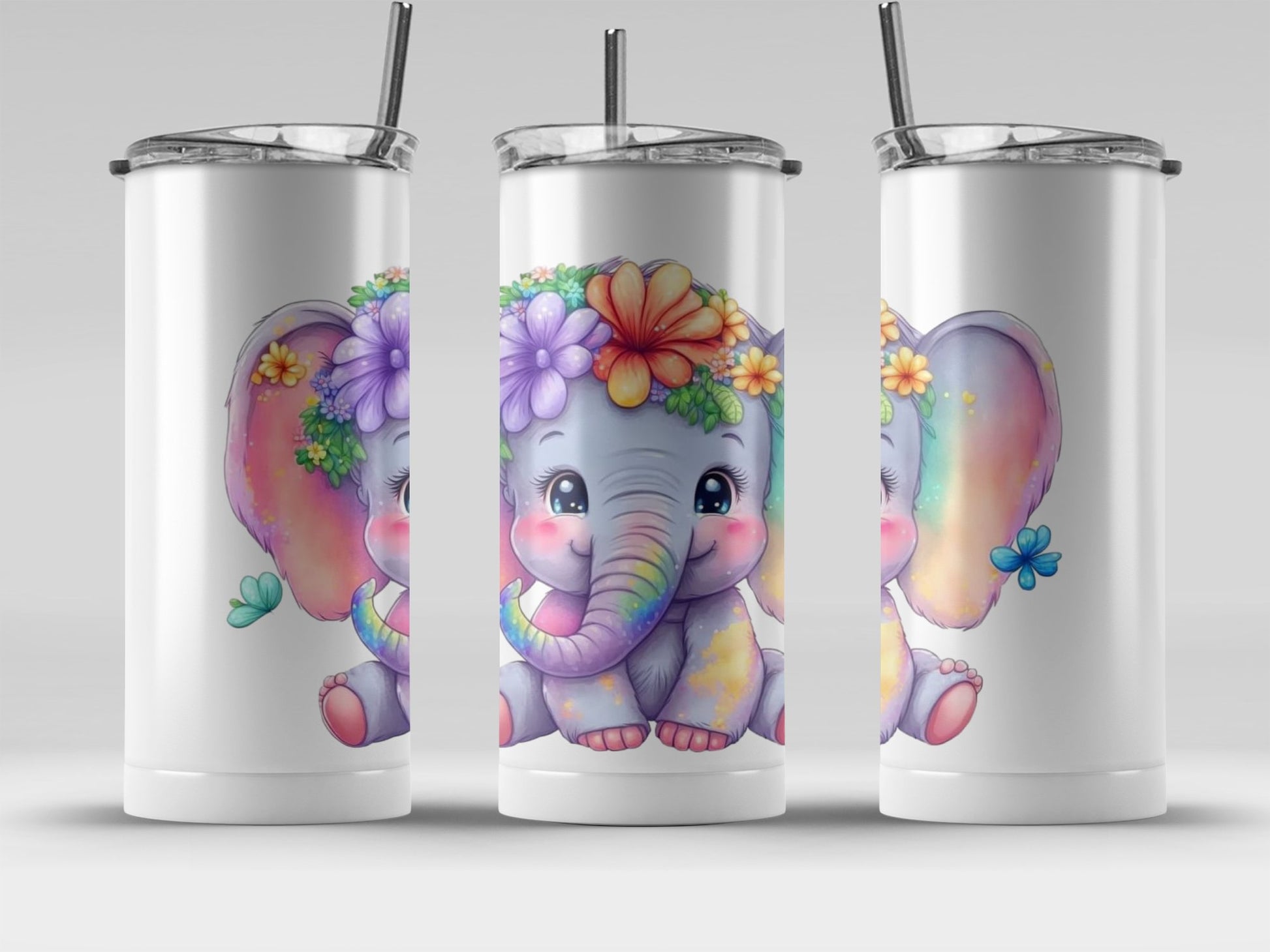 Colorful Floral Elephant Printed Tumbler product