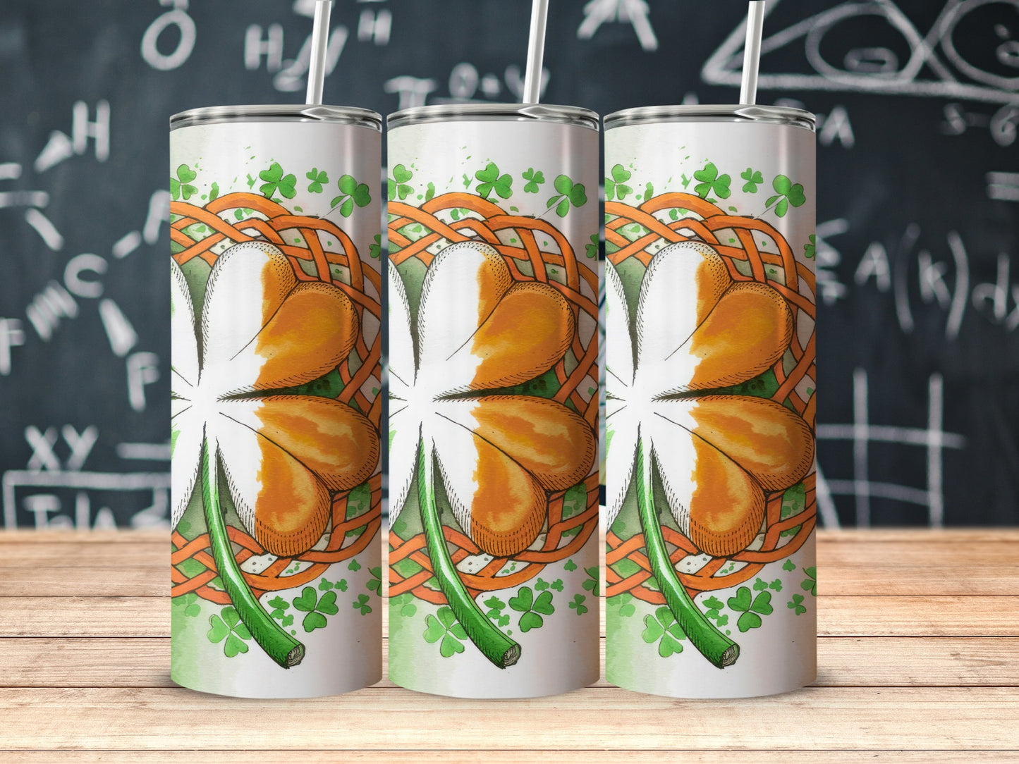Shamrock and Celtic Knot Design Insulated Tumbler
