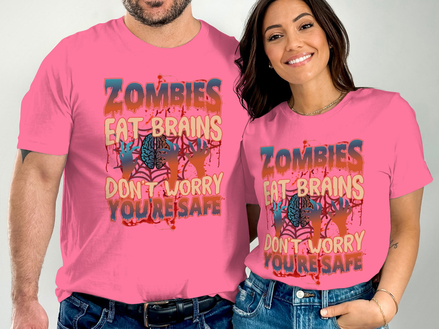 Zombies Eat Brains Don't Worry You're Safe product t-shirt