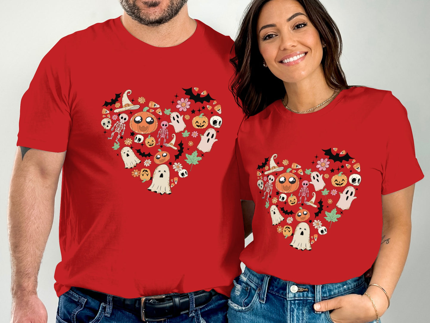 Halloween Themed Design on Red T-Shirt product type