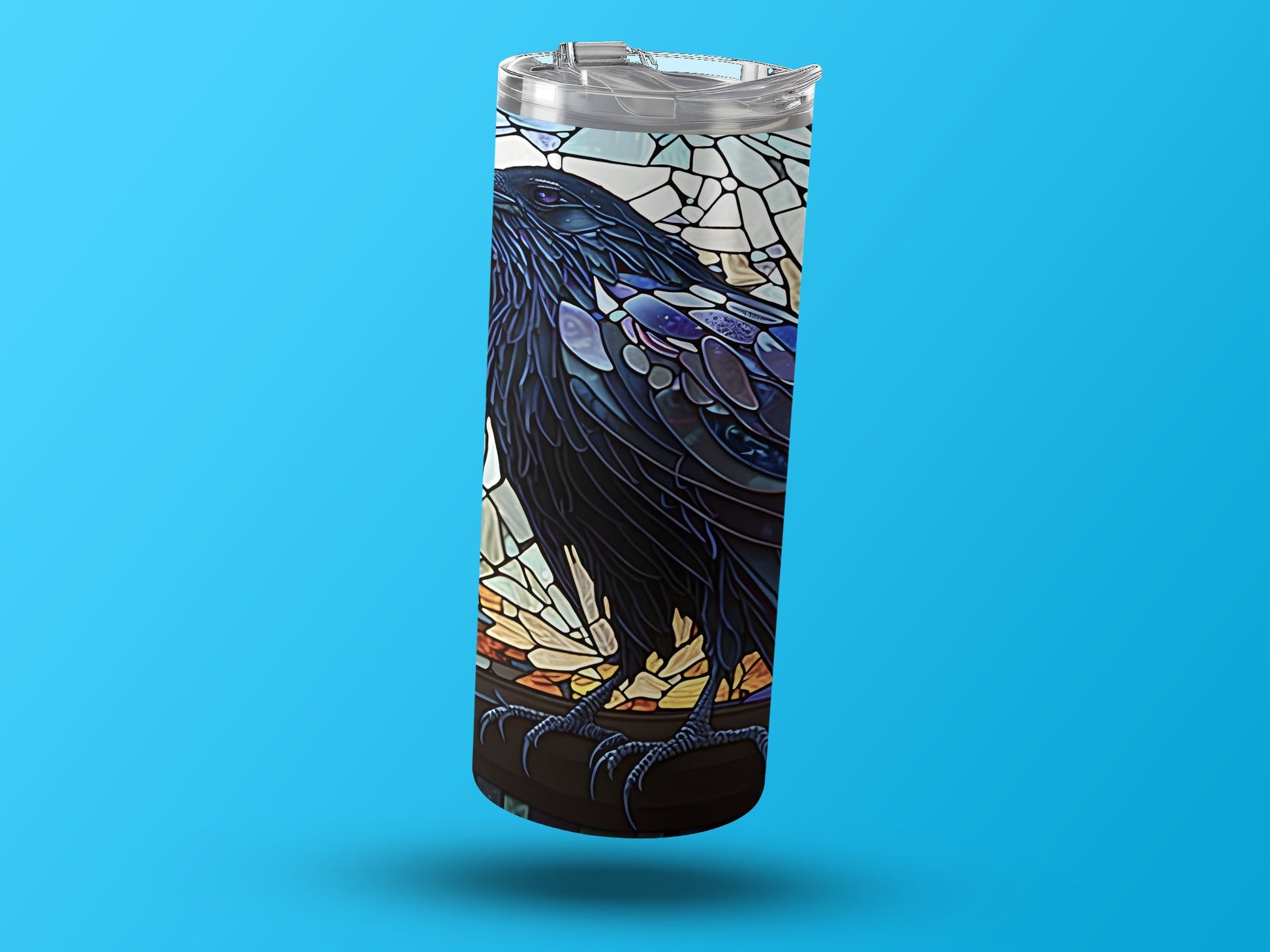 Stained Glass Raven Art Insulated Tumbler product
