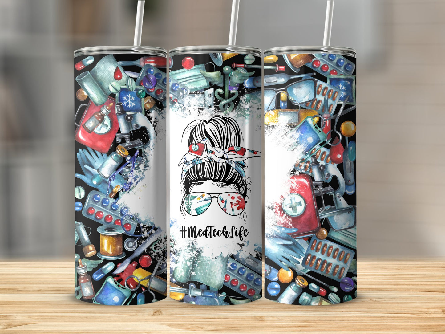 #MedTechLife Colorful Healthcare Themed tumbler product