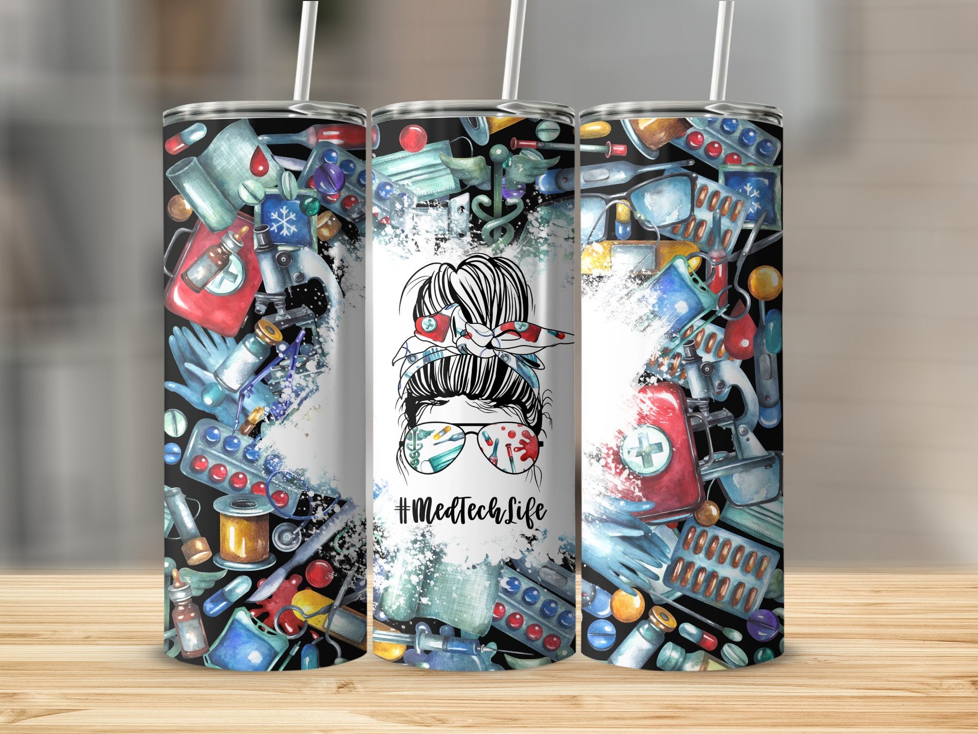 #MedTechLife Colorful Healthcare Themed tumbler product