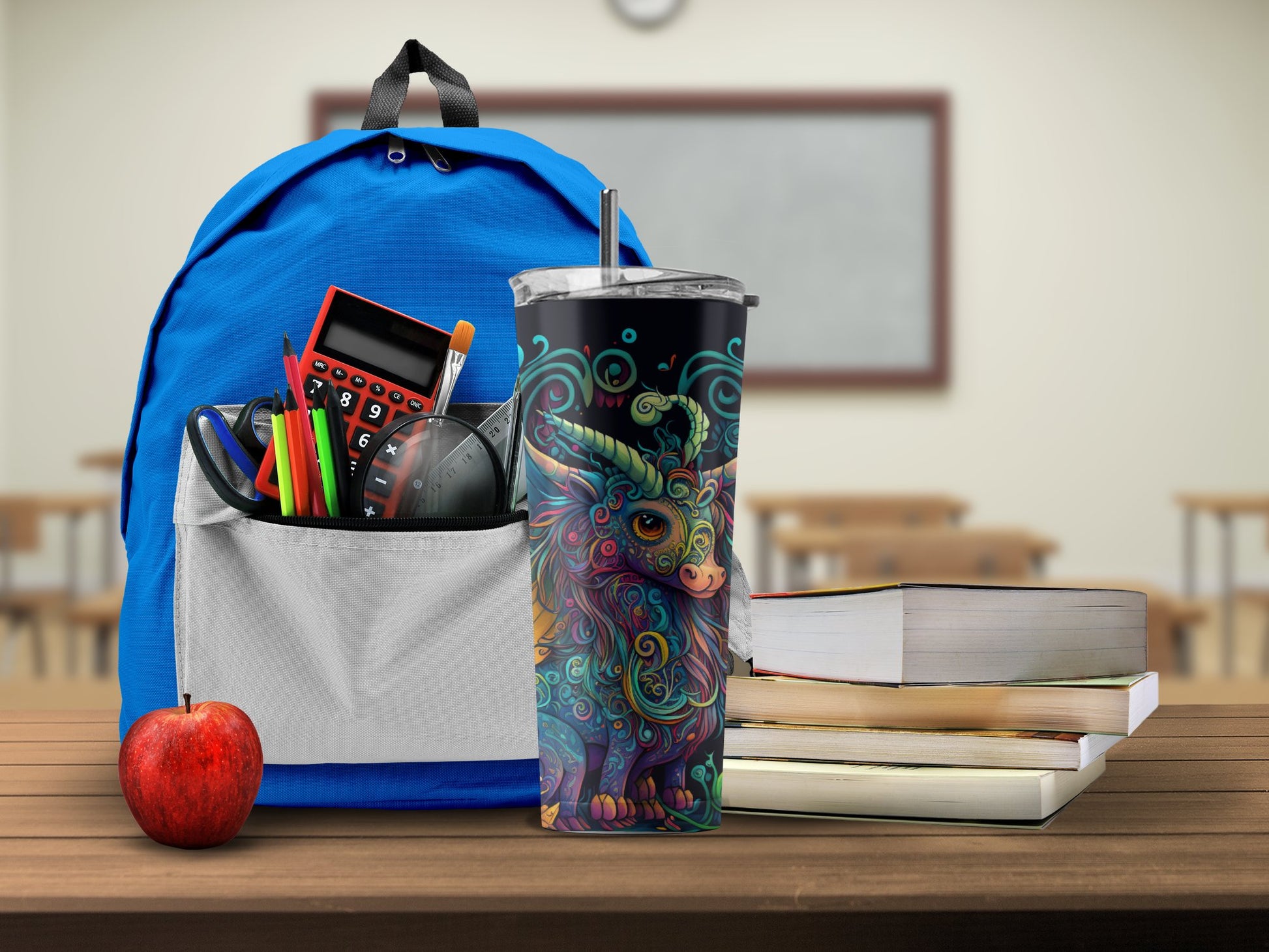 Colorful Artistic Tumbler with School Backpack Product