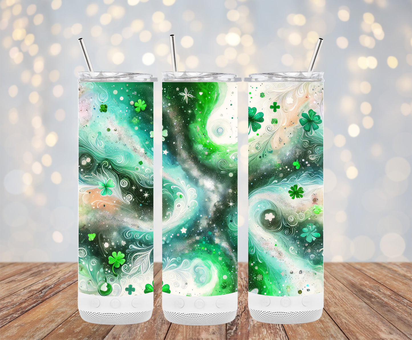 Abstract Swirling Shamrock Design Drinkware Product