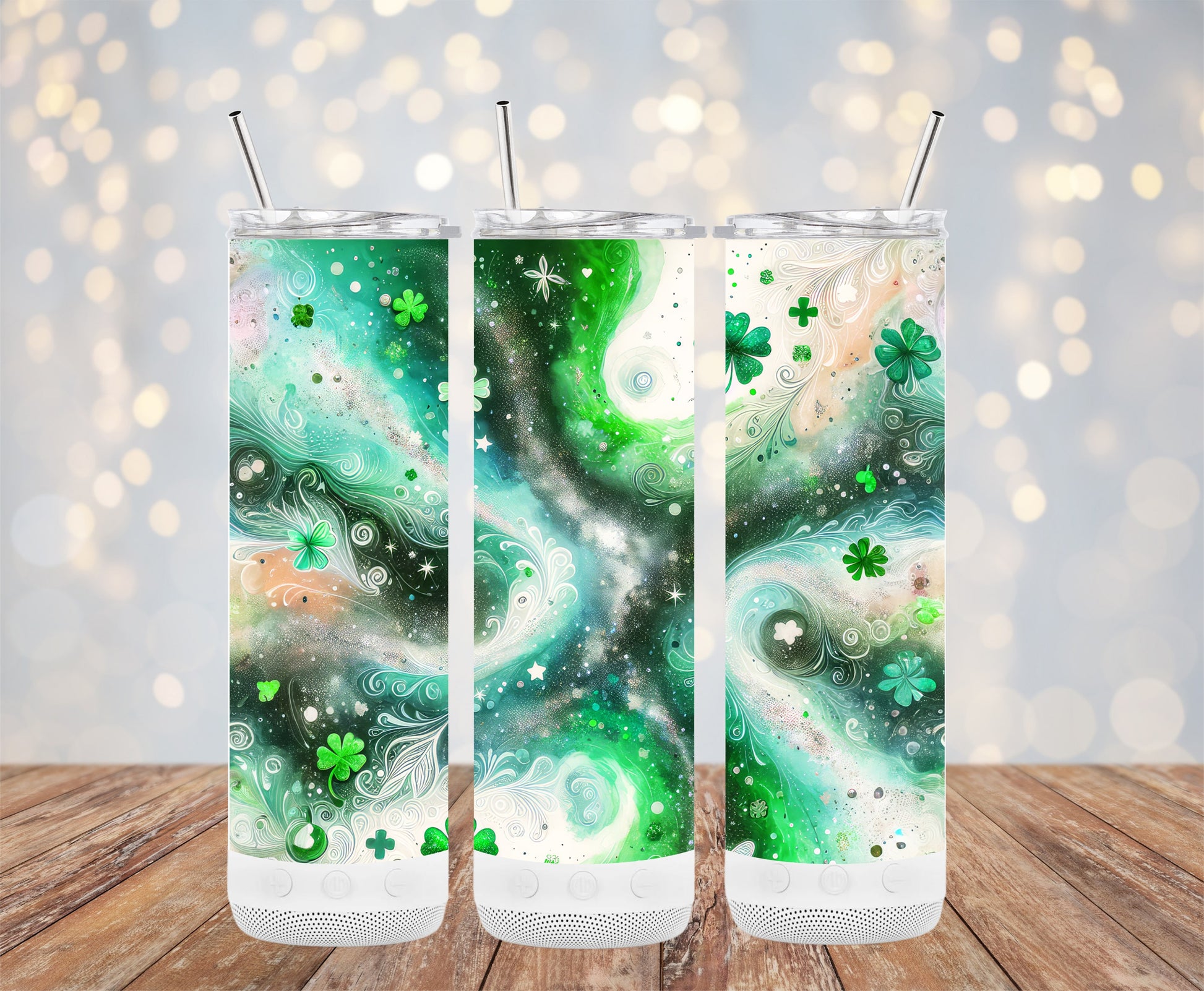 Abstract Swirling Shamrock Design Drinkware Product