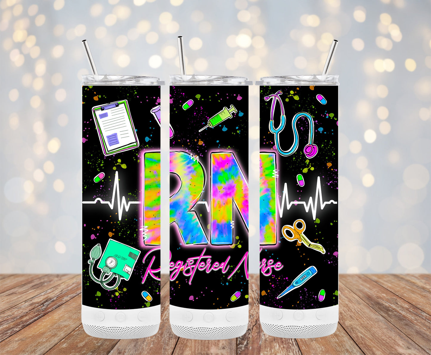 RN Registered Nurse Colorful Pattern Tumbler product