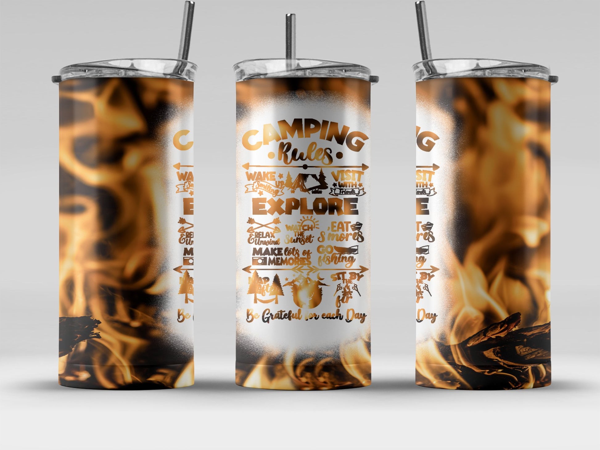 Camping Themed Vacuum Insulated Tumbler product