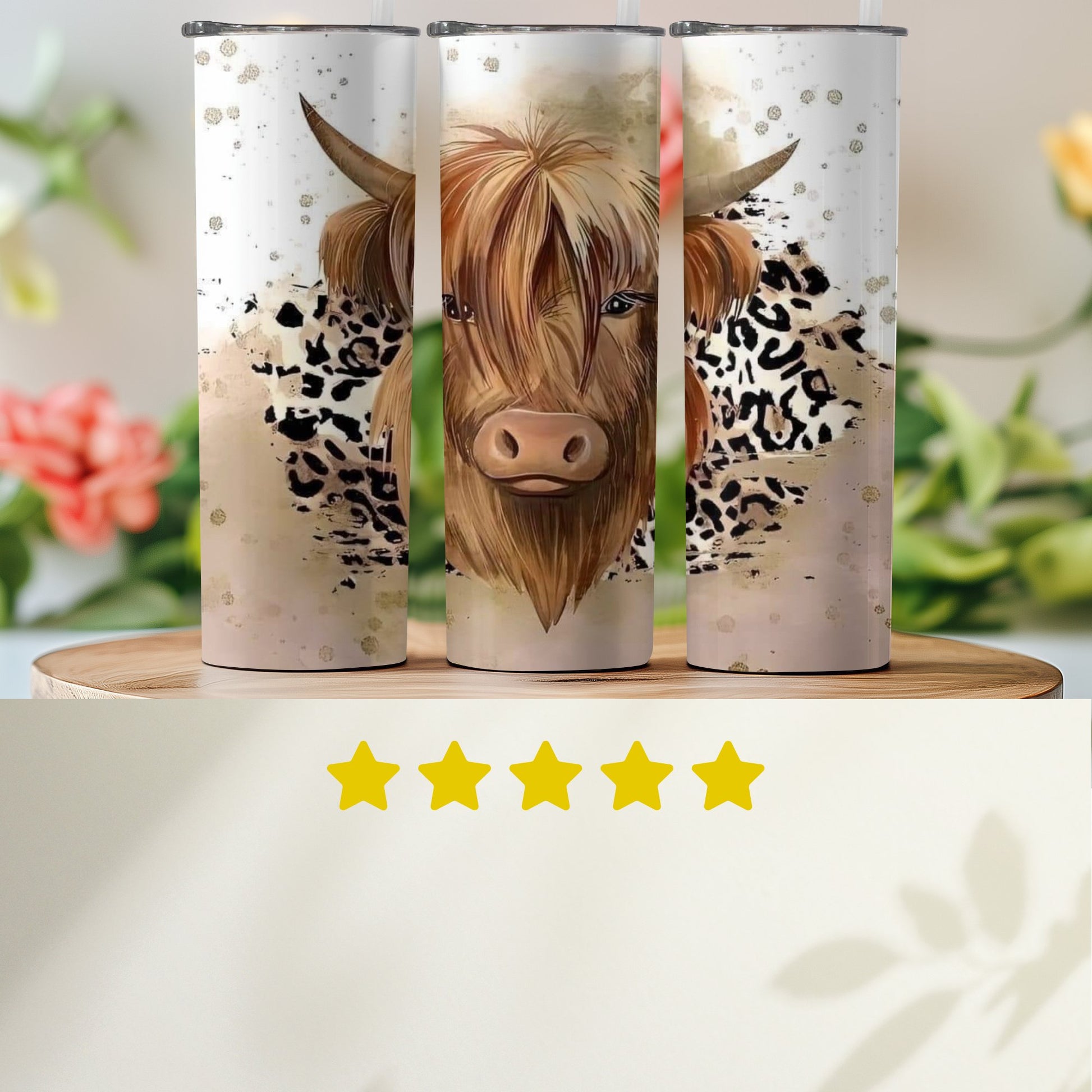 Highland Cow and Leopard Print Drinkware product type