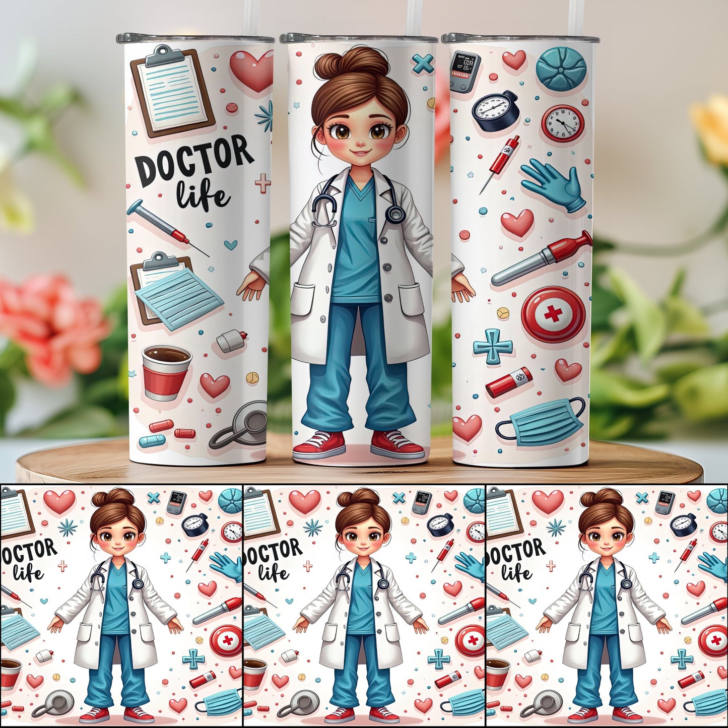 Cute Doctor Life Themed Decorated Tumbler product