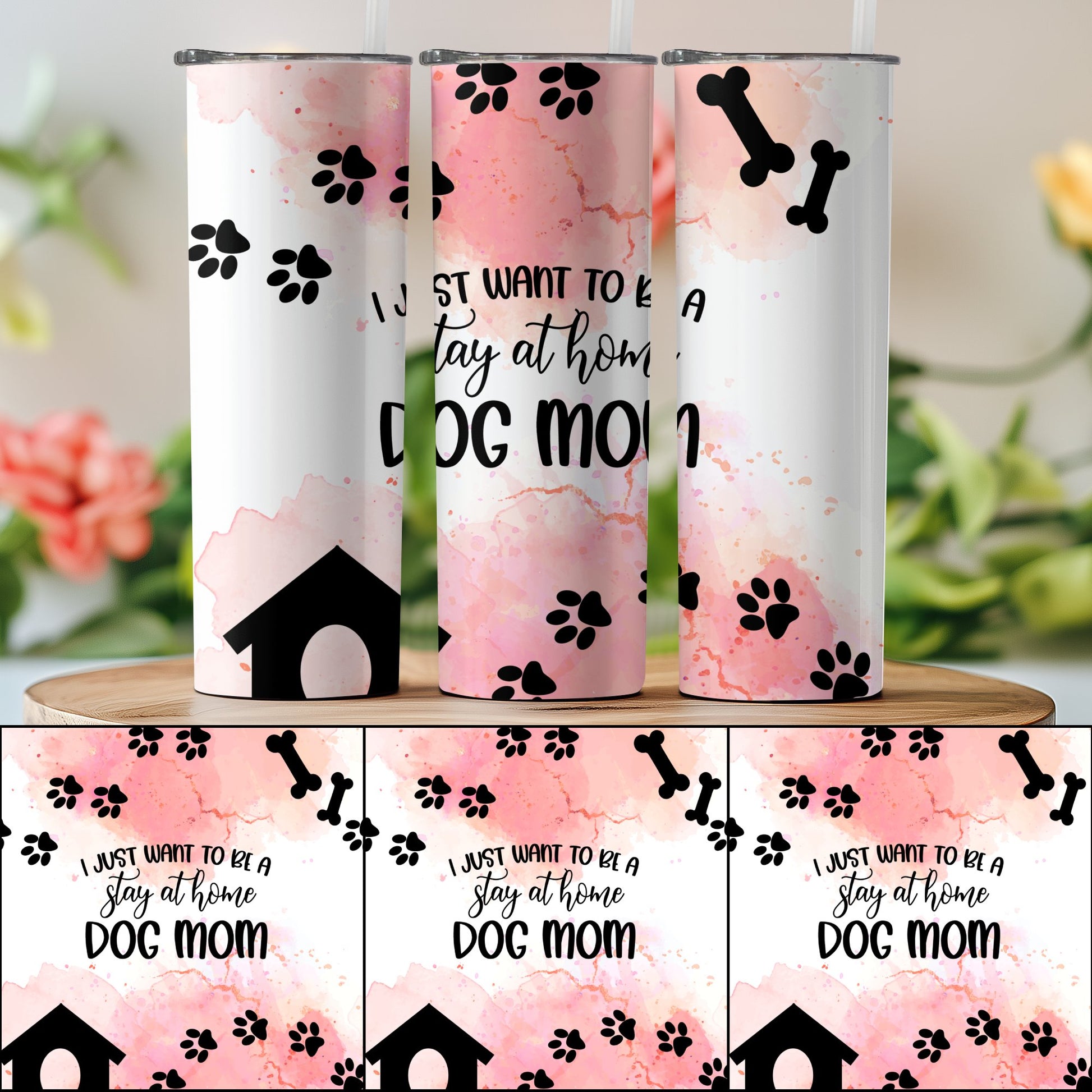 Stay at Home Dog Mom Themed Personalized Tumbler product