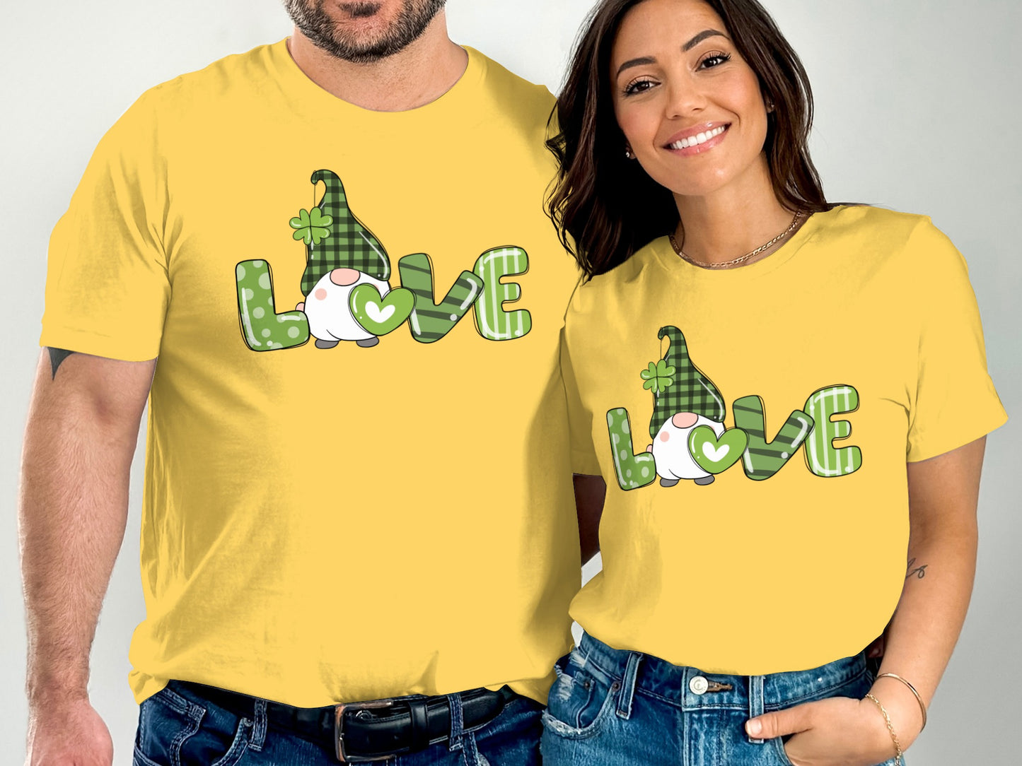 St. Patrick's Day Love Gnome Couple Matching Shirt