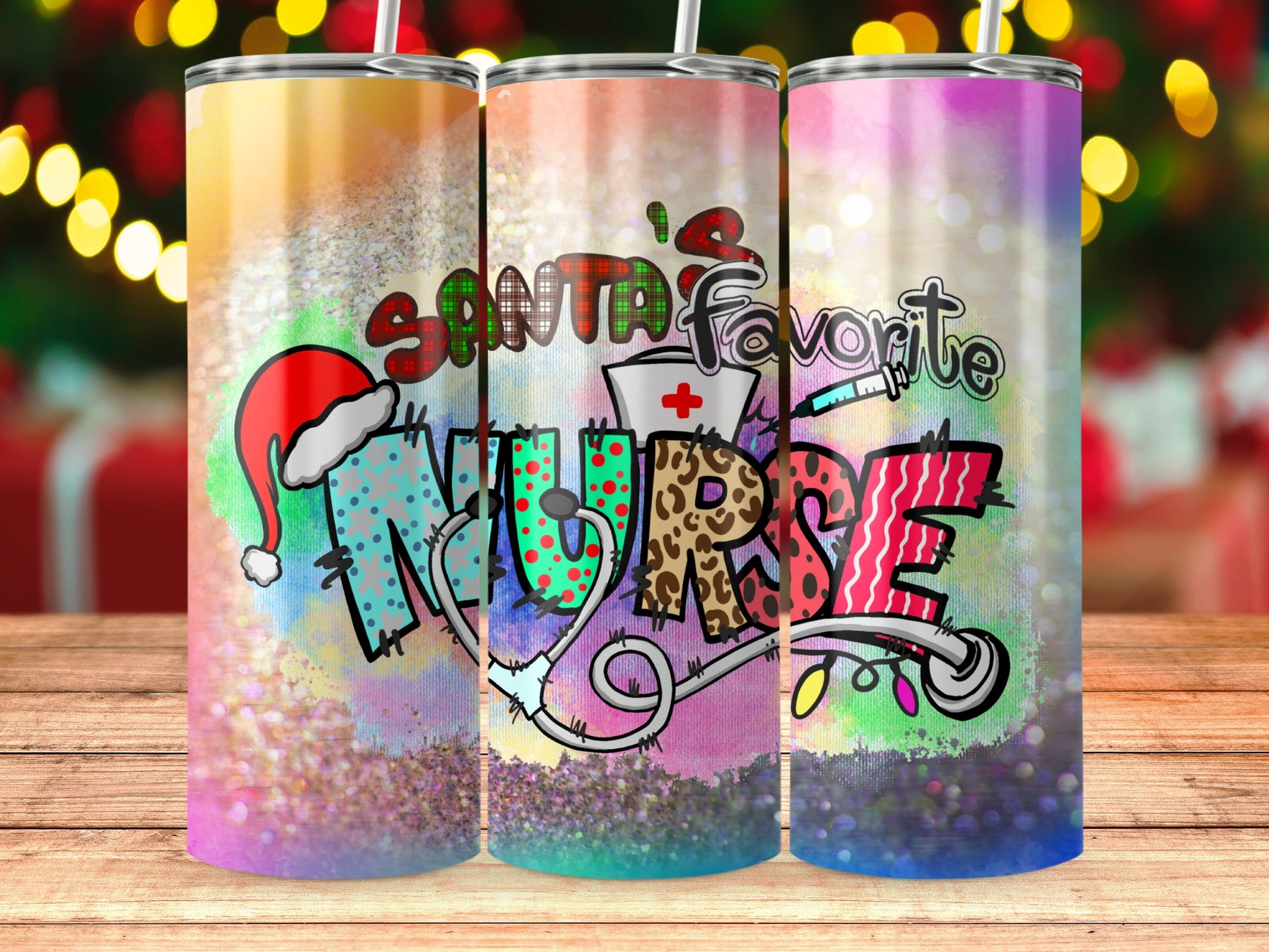 Santa's Favorite Nurse Holiday Tumbler Product