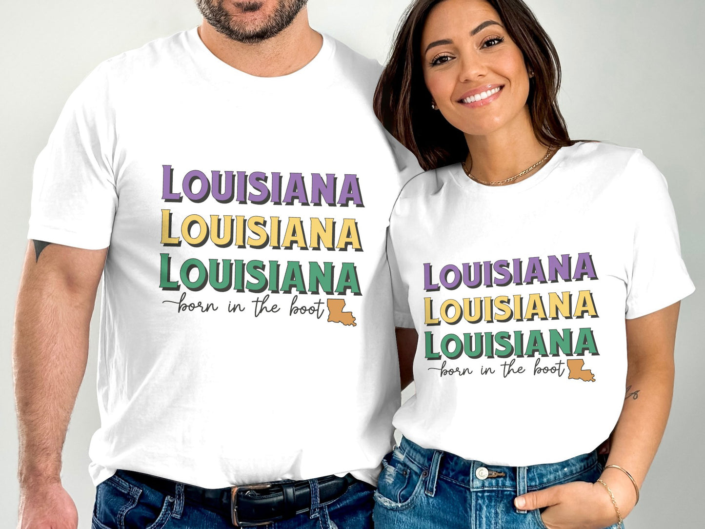 Louisiana Born in the Boot T-shirt