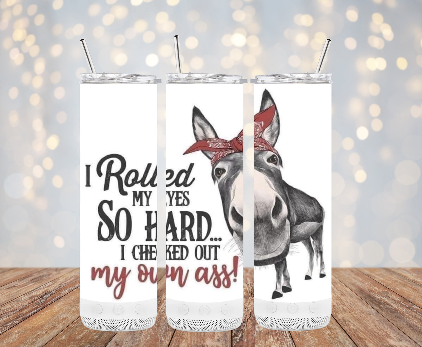 I Rolled My Eyes Funny Donkey Design Tumbler product type