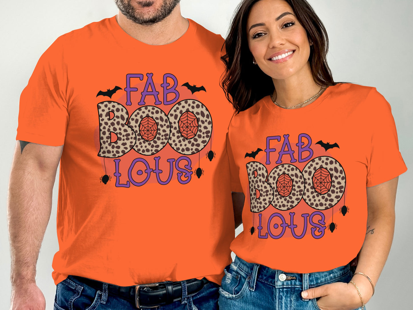 Fab BOO Lous Halloween Themed Orange T-Shirt product type