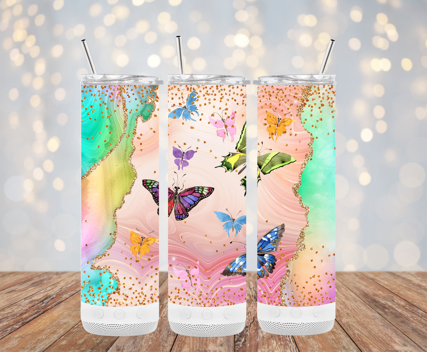 Butterfly Theme Glittery Ombre Tumbler product type