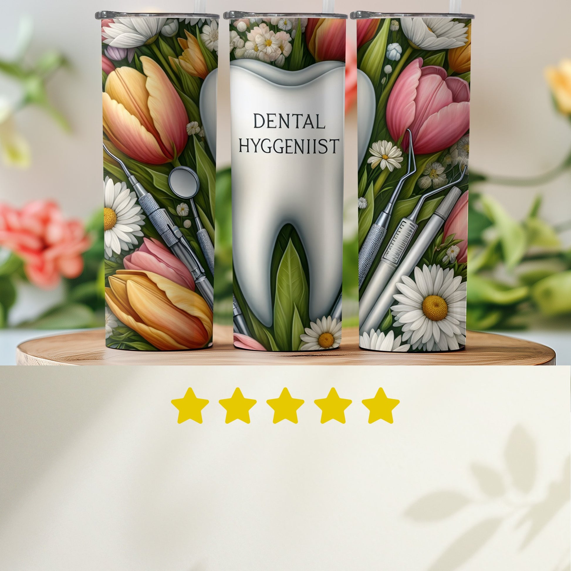 Dental Hygienist Floral Themed Tumbler product